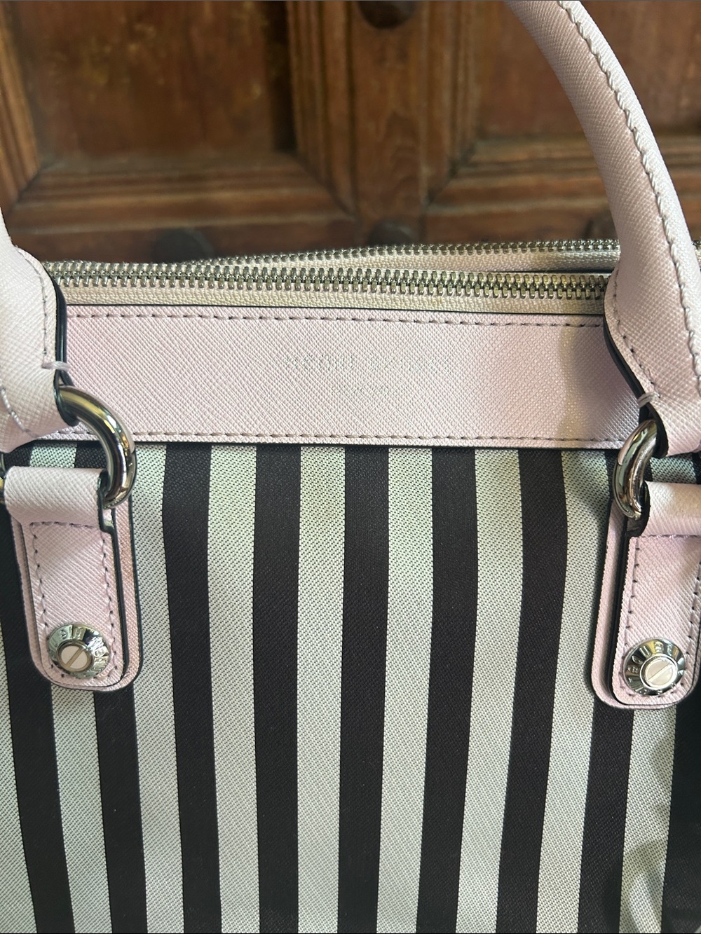 HENRI BENDEL RARE
Centennial Stripe Handbag Pink, Black, White Crossbody purse - Picture 2 of 16